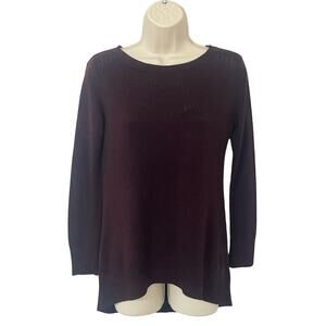 New York & Company Pointelle Burgundy Sweater Sz XS